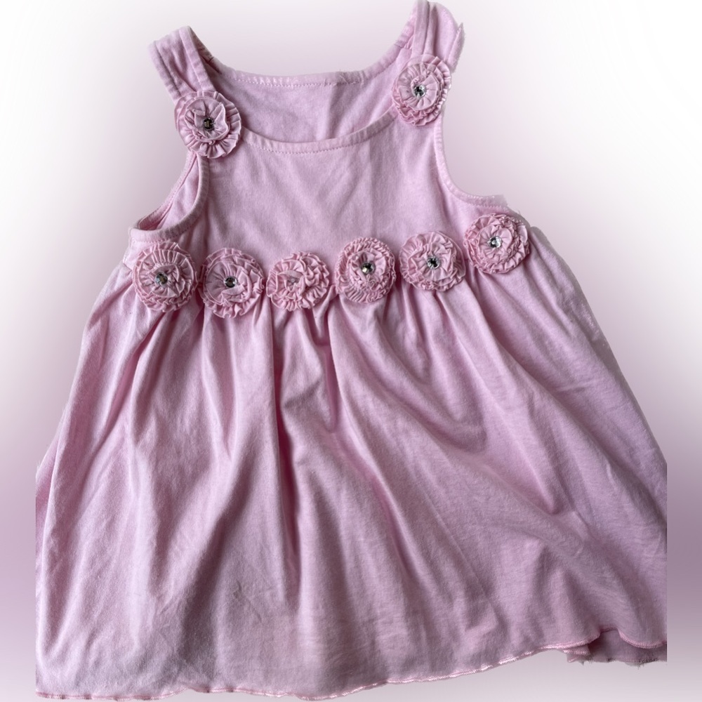 Pink Girls Tank with rhinestones Size 18 Months